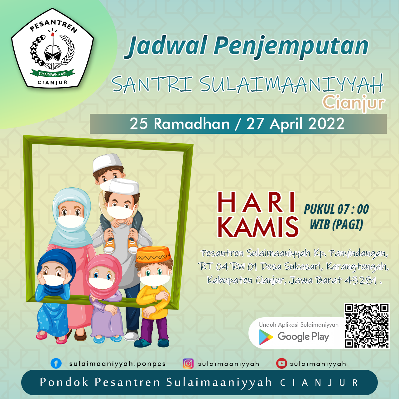 Jadwal Penjemputan Santri Menjelang Libur Idul Fitri 1443 Hijriah